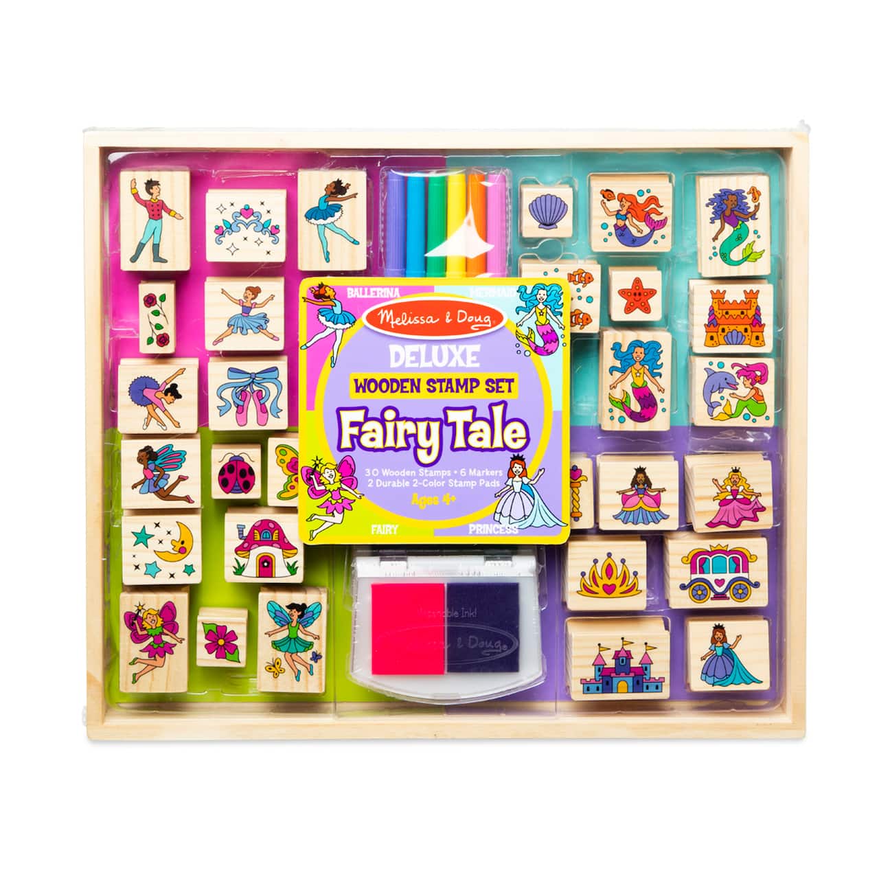 Melissa & Doug® Fairy Tale Deluxe Wooden Stamp Set